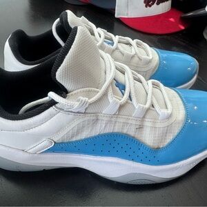 Jordan 11 comfort White and Blue Athletic Shoes